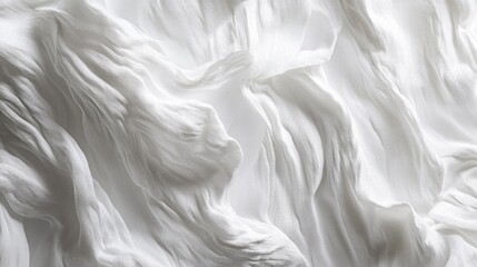 Fototapeta premium Abstract white fabric texture, elegant waves and folds.