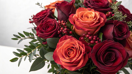 Obraz premium Red roses bouquet