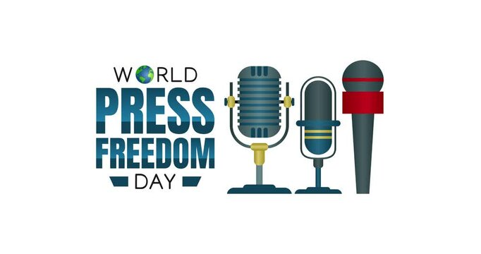 world press freedom day motion video, ideal for world press freedom day celebration