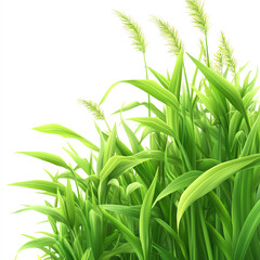 Fototapeta premium Vibrant green grass swaying gently, creating a fresh and natural atmosphere, perfect for nature-themed projects.