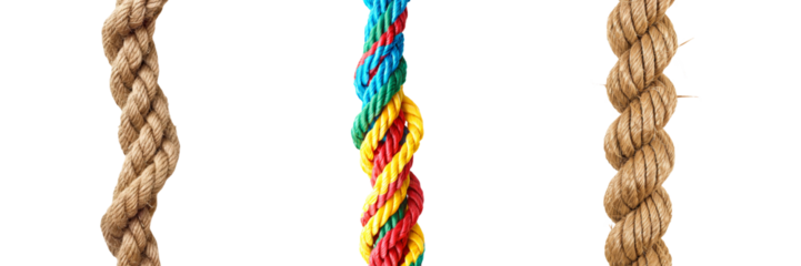 Colorful Rope Collection Isolated on Transparent Background