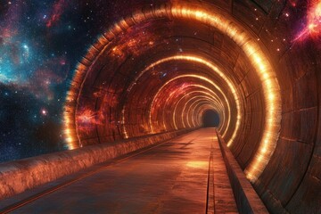 a tunnel with a long pathway going through it