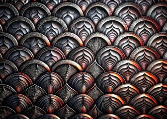 Fototapeta premium Stylish Wall Art Featuring Intricate Floral Patterns Metallic Texture Design