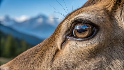"The reflection of mountains in the eye of a deer"