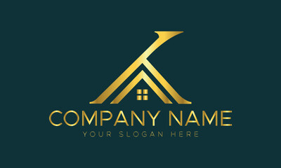 K Real estate logo realtor logo property logo design vector template