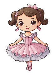 little ballerina dancer ornament sticker vector