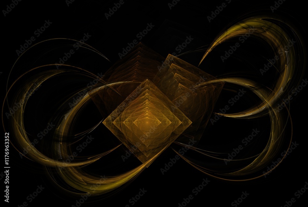 Poster computer generated fractal pattern and shape