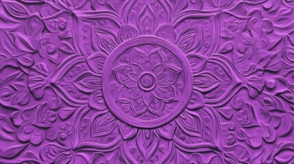ornamental mandala design, exquisite relief carvings, exquisitely carved details, exquisite mandala design, beautiful mandala relief, floral mandala relief art, purple mandala relief
