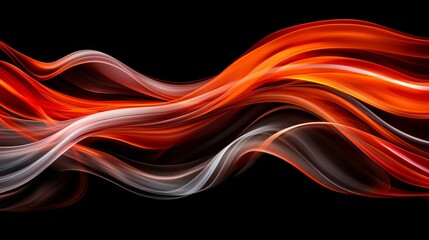 Abstract Orange and Gray Swirling Waves Dynamic Flowing Design Digital Art Background