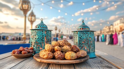 Dates and lanterns at sunset. (1)