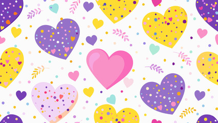 Tender hearts and romantic pattern