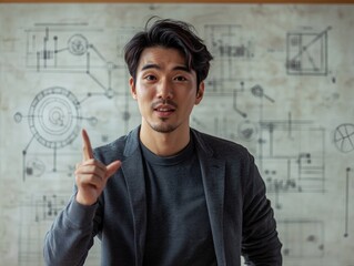 Korean Man Analyzing Football Tactics with Dynamic Strategy Diagrams