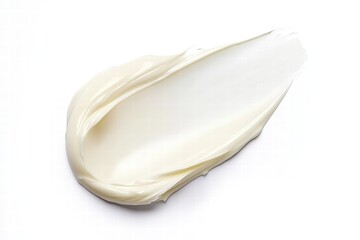 Smooth and Luxurious Creamy Cosmetic Smear on a Clean White Background for Skin Care and Beauty Product Advertising