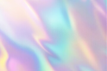 Soft pastel gradient with iridescent light reflections on a smooth surface background.