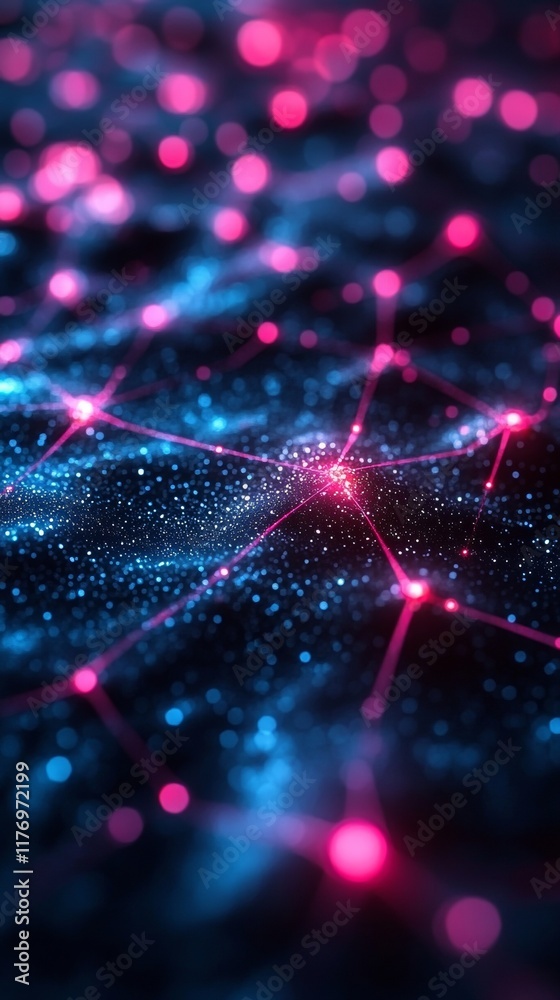 Poster Encrypted Data Streams Illuminated Cyberpunk Network in Pastel Hues