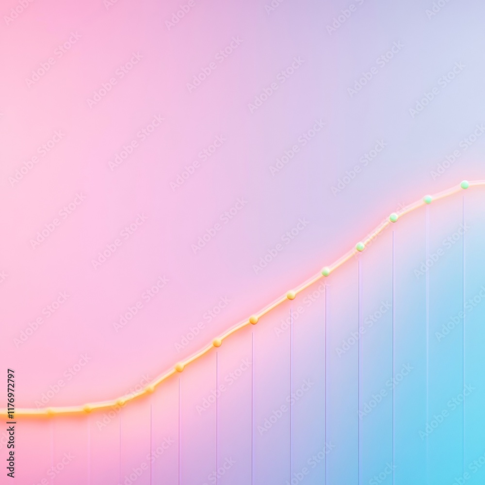 Aufkleber Pastel Gradient Minimal Charts with Blurred Data Points Currency Trend Visual