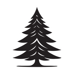 Minimalist Christmas Tree Icon: Vector Art