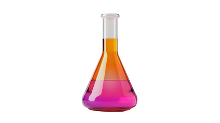 Flask of chemistry test tube 3d icon containing chemical . 3d render science and technology concept isolated on a transparent background