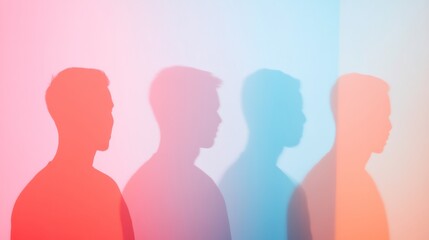 Abstract Silhouettes in Pastel Tones Concept of Cultural Influence