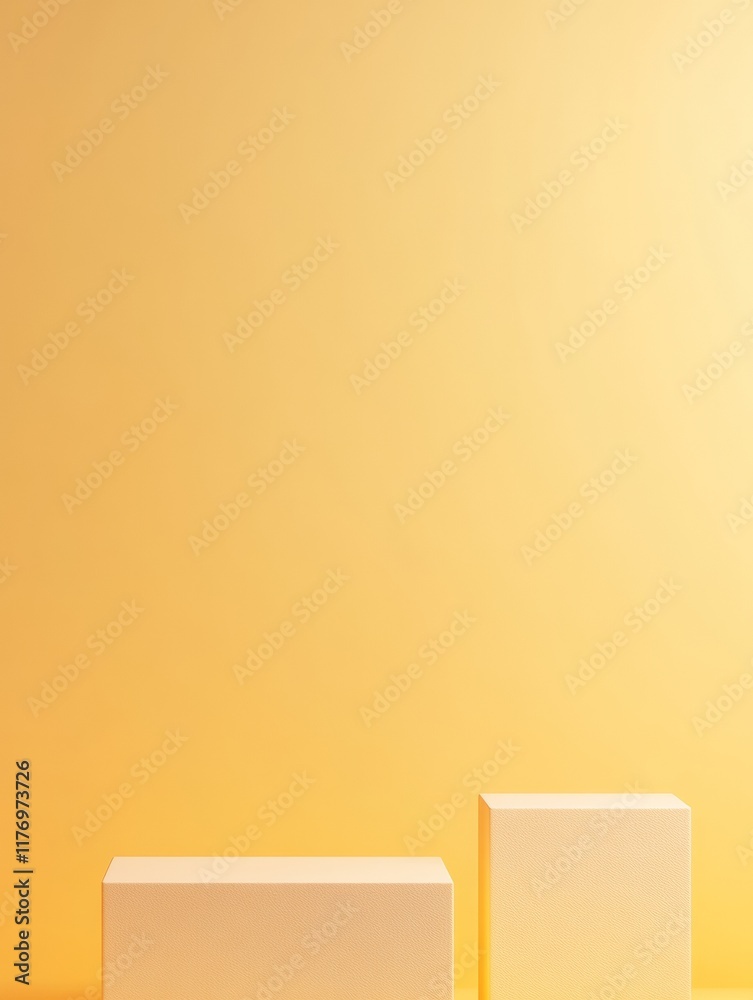 Aufkleber Minimalist Gradient Background with Geometric Shapes in Warm Tones