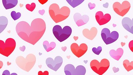 An image with many colorful hearts on a white background.