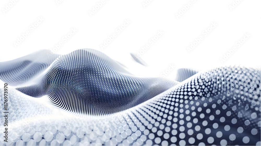Aufkleber flowing dot wave pattern halftone curve shape isolated on a transparent background