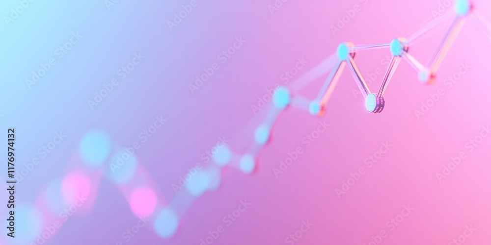 Poster pastel cyberpunk financial landscape with surreal blurred lines and glowing points