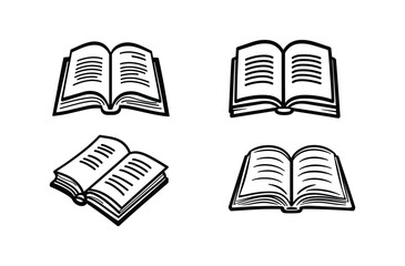 Set of books Vector Silhouette design
