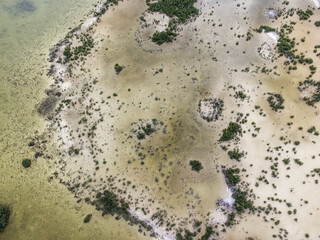 Vue aérienne professionnel au drone des Keys avec plages paradisiaque, Floride, USA
