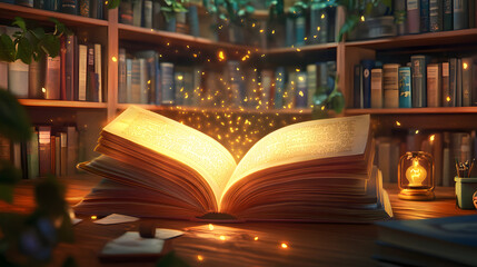 A clean and minimal banner for a software service, displaying a laptop screen with innovative interface graphics, reading a book