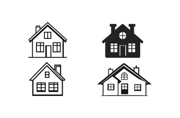 House icon set Vector Silhouette design