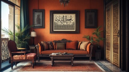 Luxurious Arabic Interior Design: A Serene Living Room