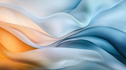 Obraz premium Abstract Blue Orange and White Wave Fabric Texture Background