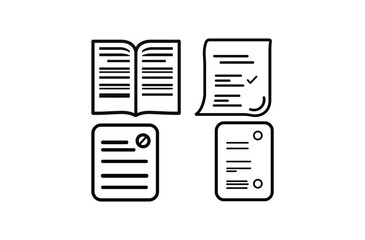 Document icons set Vector Silhouette design