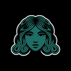 Stylized Illustration of a Woman's Face