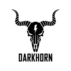 Fototapeta premium Darkhorn Skull Illustration with Horns