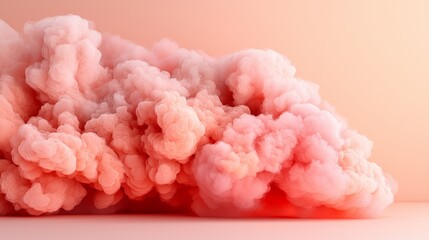Abstract Coral Pink Smoke Cloud Soft Pastel Color Dreamy Texture Background Image