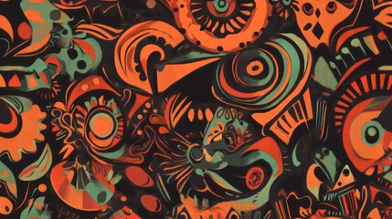 Fototapeta premium A Vibrant Abstract Pattern with Bold Colors and Intricate Geometric Shapes
