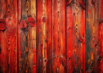 Rustic Red Wood Wall Background: Vintage Plank Texture with Copy Space