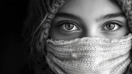 Captivating Closeup of a Girl with Eyes Full of Mystery and Emotion