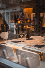restaurant table in restaurant