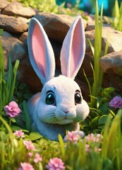 Rabbit in garden