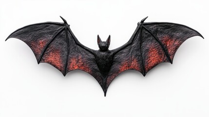 A bat with red wings and black wings