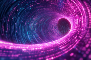 Obraz premium Glowing Pulsating Double Helix of Digital Data Flow