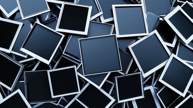 Capturing memories with vintage frames scattered on a retro background filled with nostalgia and untold stories