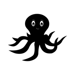 Octopus vector silhouette with eyes
