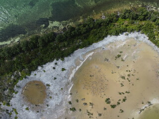 Vue aérienne professionnel au drone des Keys avec plages paradisiaque, Floride, USA
