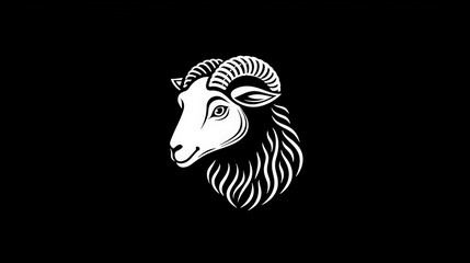 A sophisticated black-and-white vector logo of a sheep, symbolizing elegance, gentleness, and premium quality. Generative AI