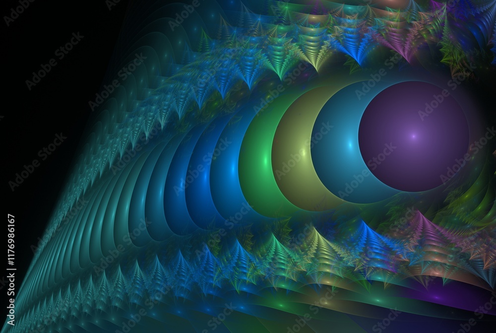 Poster computer generated fractal pattern and shape