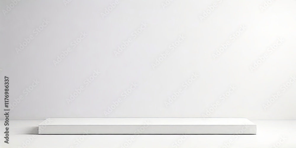 Poster A white shelf with no items on it